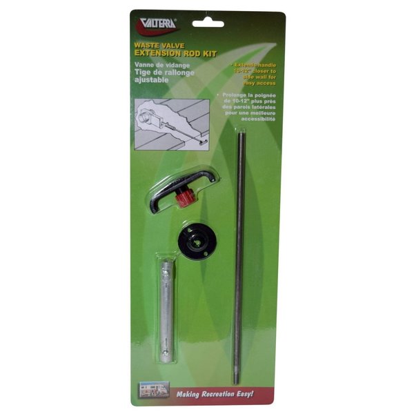 Valterra WASTE VALVE EXTENSION ROD KIT, 10IN TO 12IN, CARDED T1046-10VP